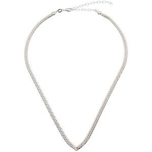 Meshmerise 18K Over Silver Herringbone Choker Necklace, White